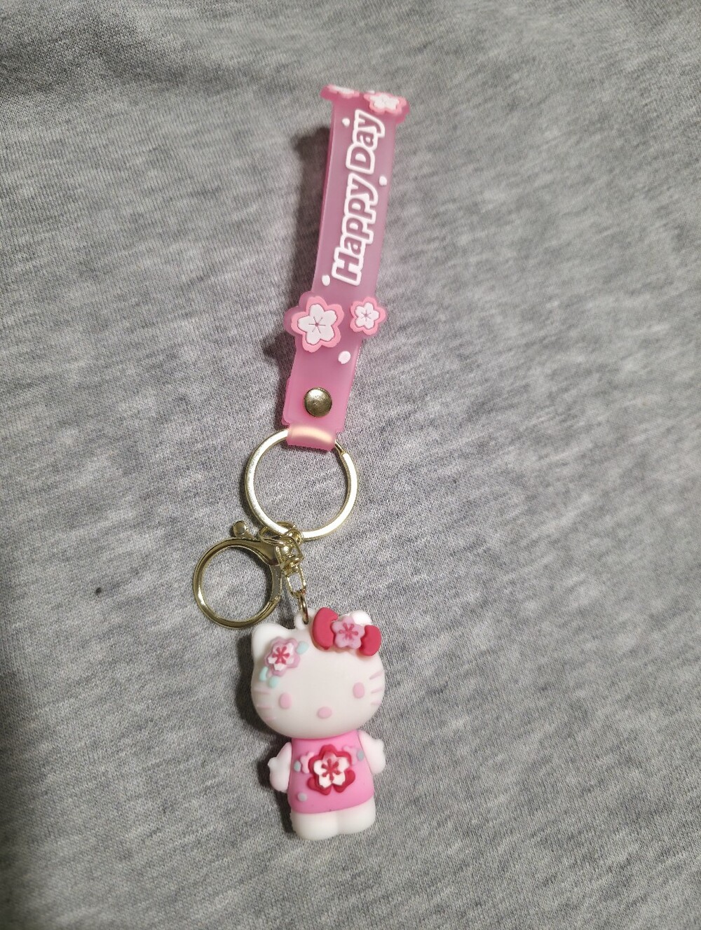 Pink Kitty Silicone Keychain Charm for Kids